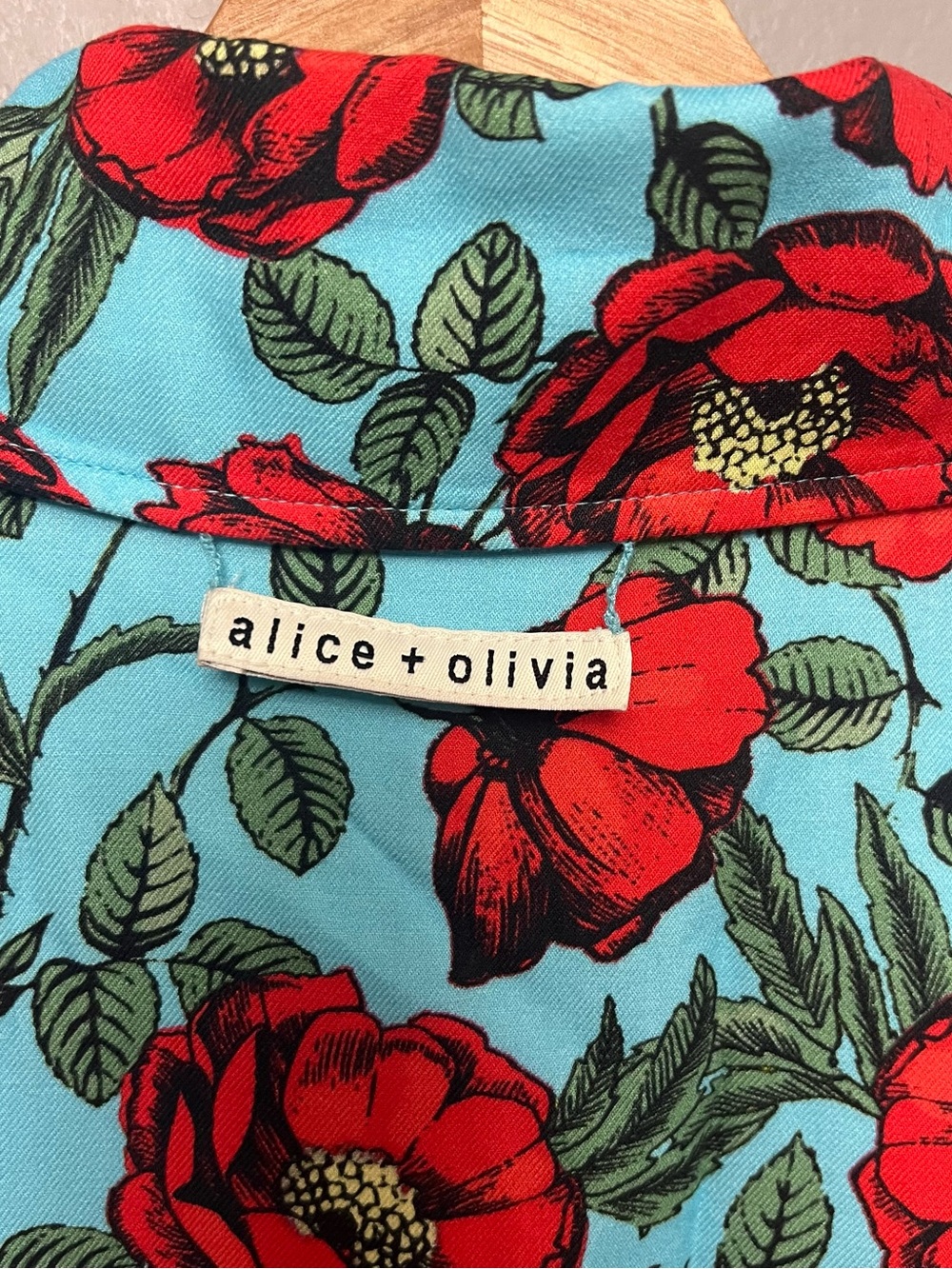 NWOT Alice + Olivia Zazie Reversible Floral Print Twill Barn Maxi Coat Large - Picture 7 of 14
